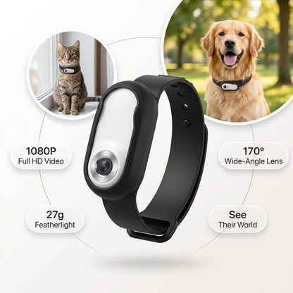 PetPOV Camera 1080P | Wide-Angle Collar Cam for Dogs & Cats